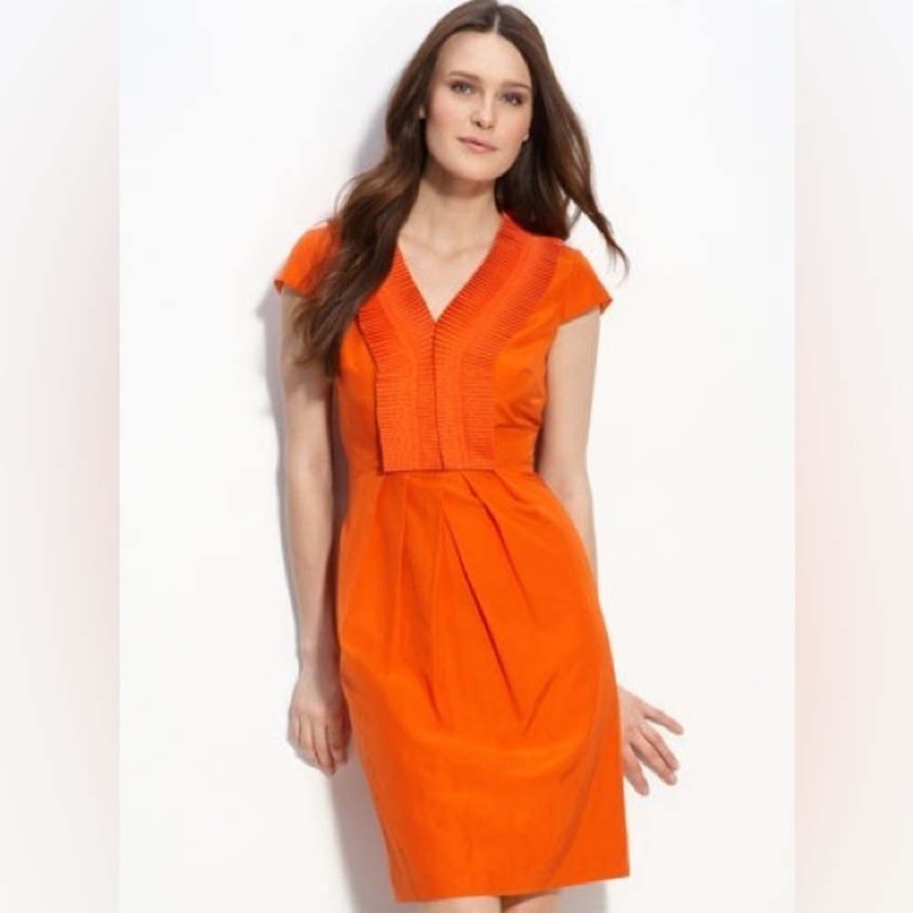 Tahari ASL Orange Dress